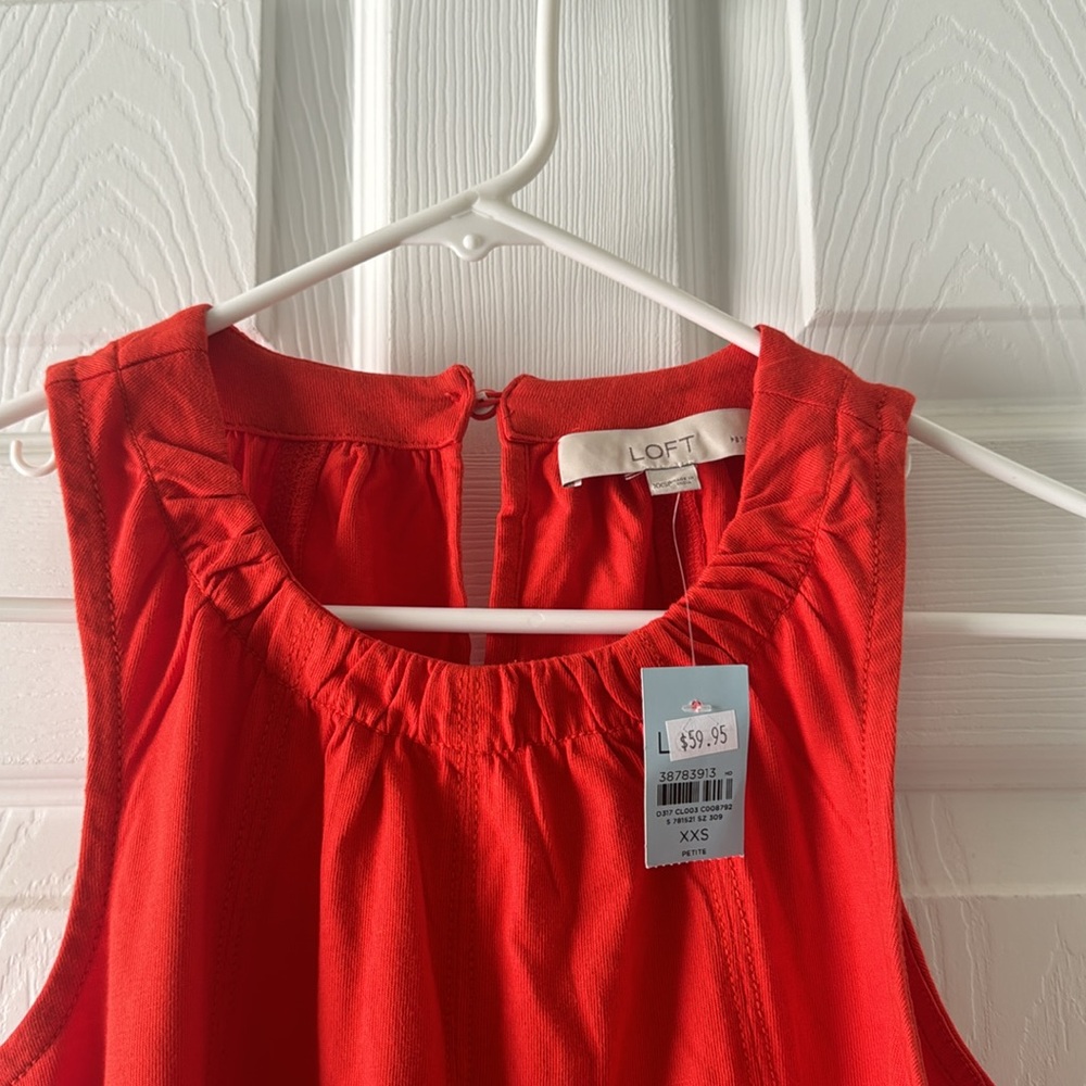 NWT XXSP LOFT red sleeveless Aline dress - Picture 2 of 2
